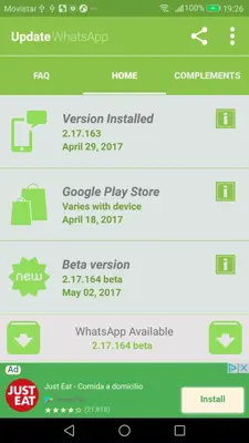 Update WhatsApp free android App screenshot 1