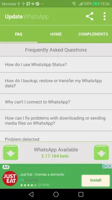 Update WhatsApp free android App screenshot 2